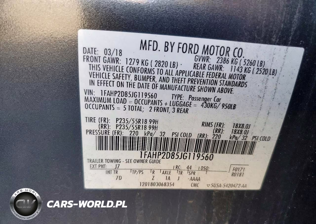 2018 Ford Taurus Se VIN:1FAHP2D85JG119560 - 12