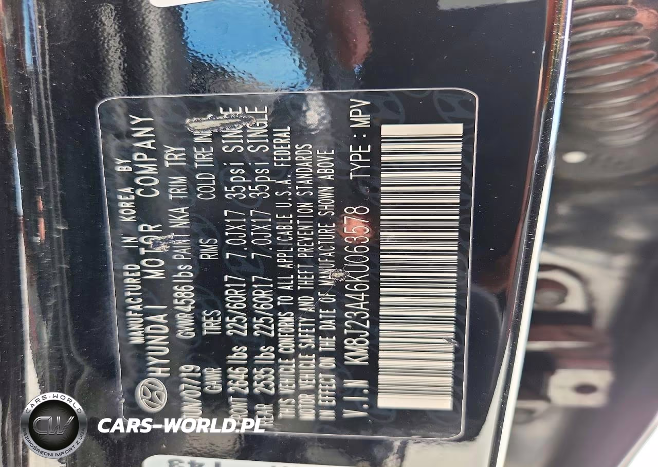 2019 Hyundai Tucson Se VIN:KM8J23A46KU063578 - 13