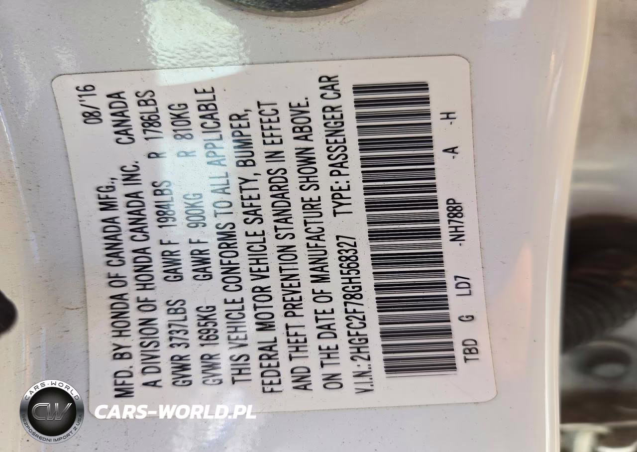 2016 Honda Civic Ex VIN:2HGFC2F78GH568327 - 13