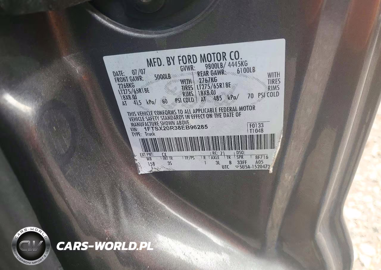 2008 Ford F250 Super Duty VIN:1FTSX20R38EB96285 - 13