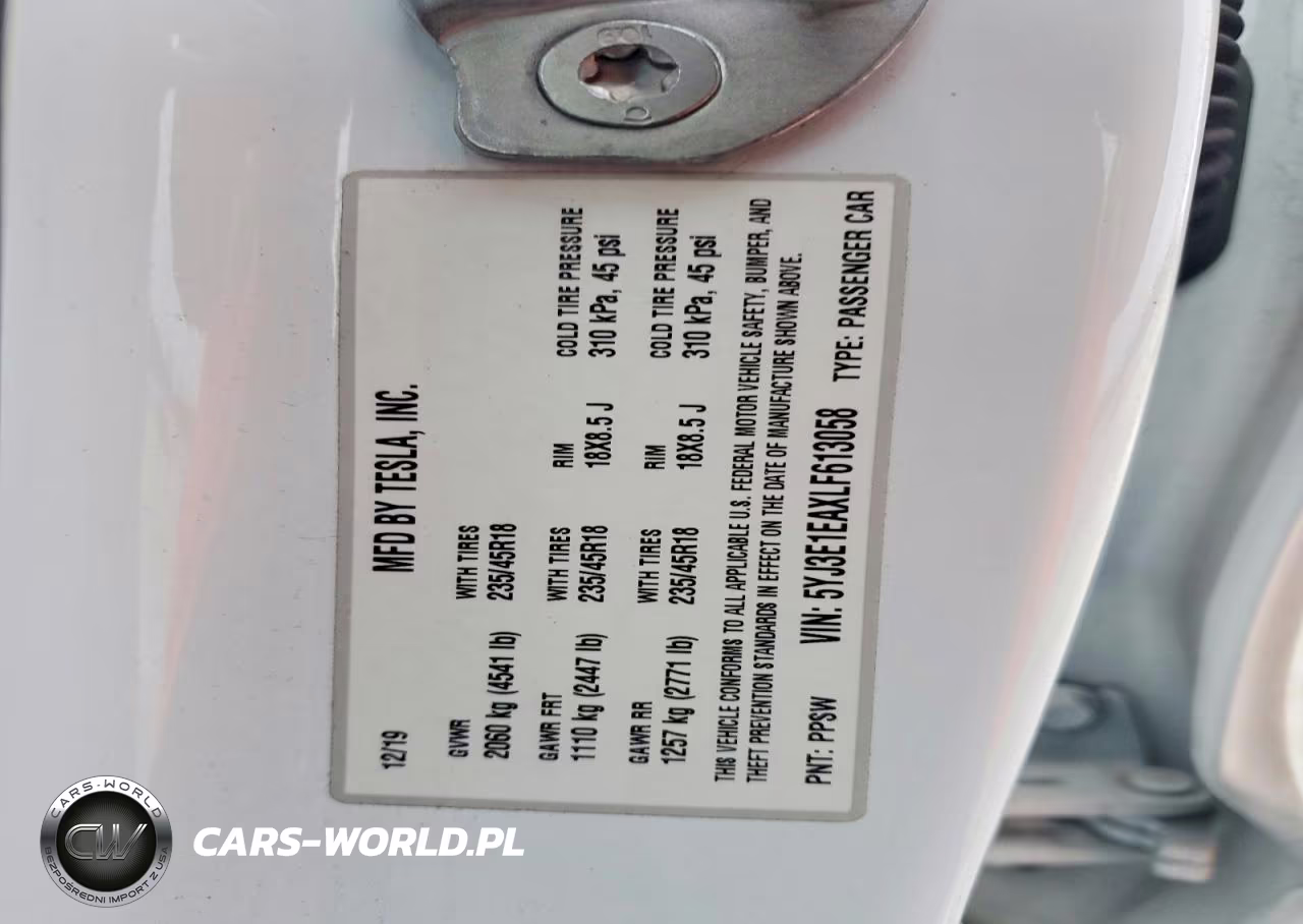 2020 Tesla Model 3 VIN:5YJ3E1EAXLF613058 - 13