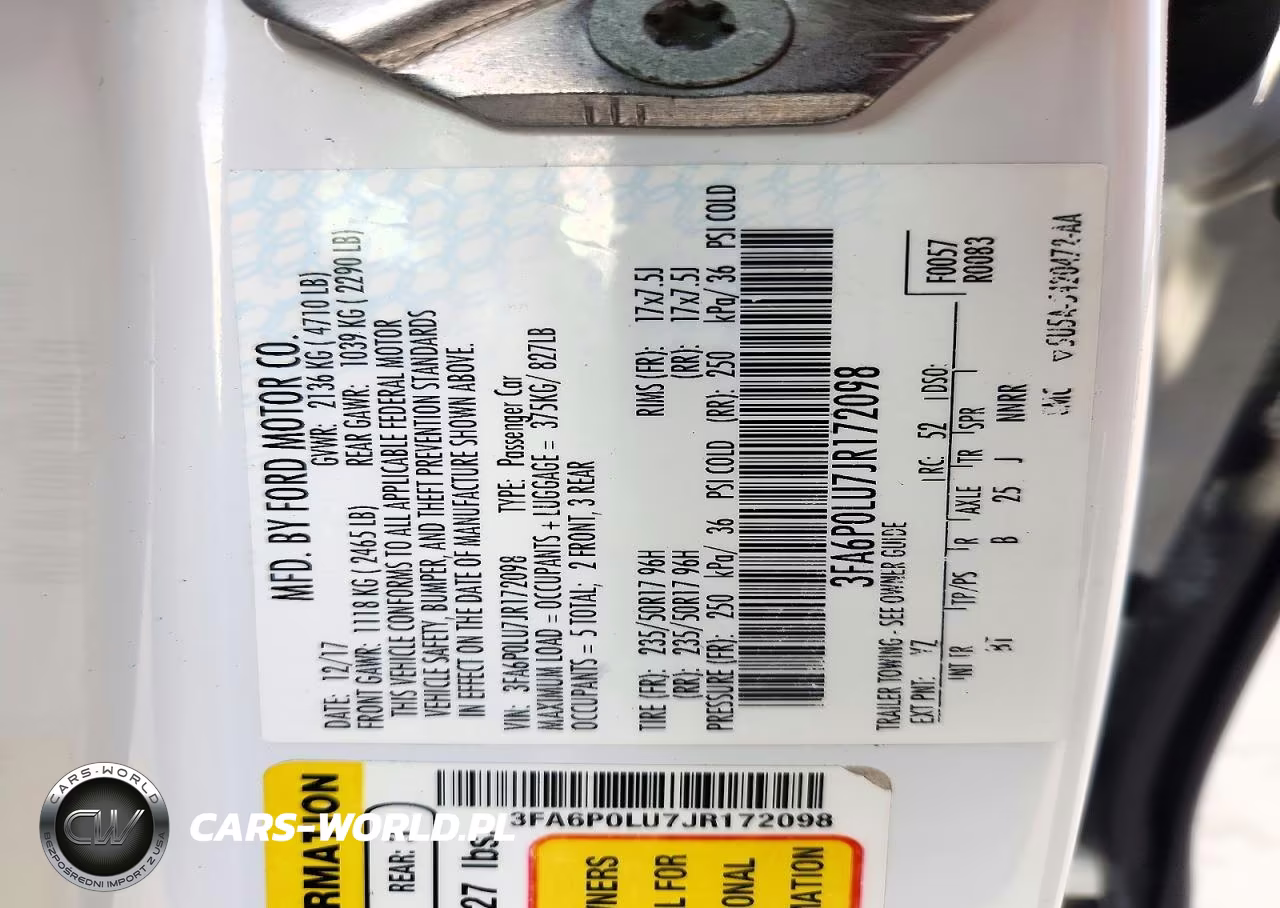 2018 Ford Fusion Se Hybrid VIN:3FA6P0LU7JR172098 - 12