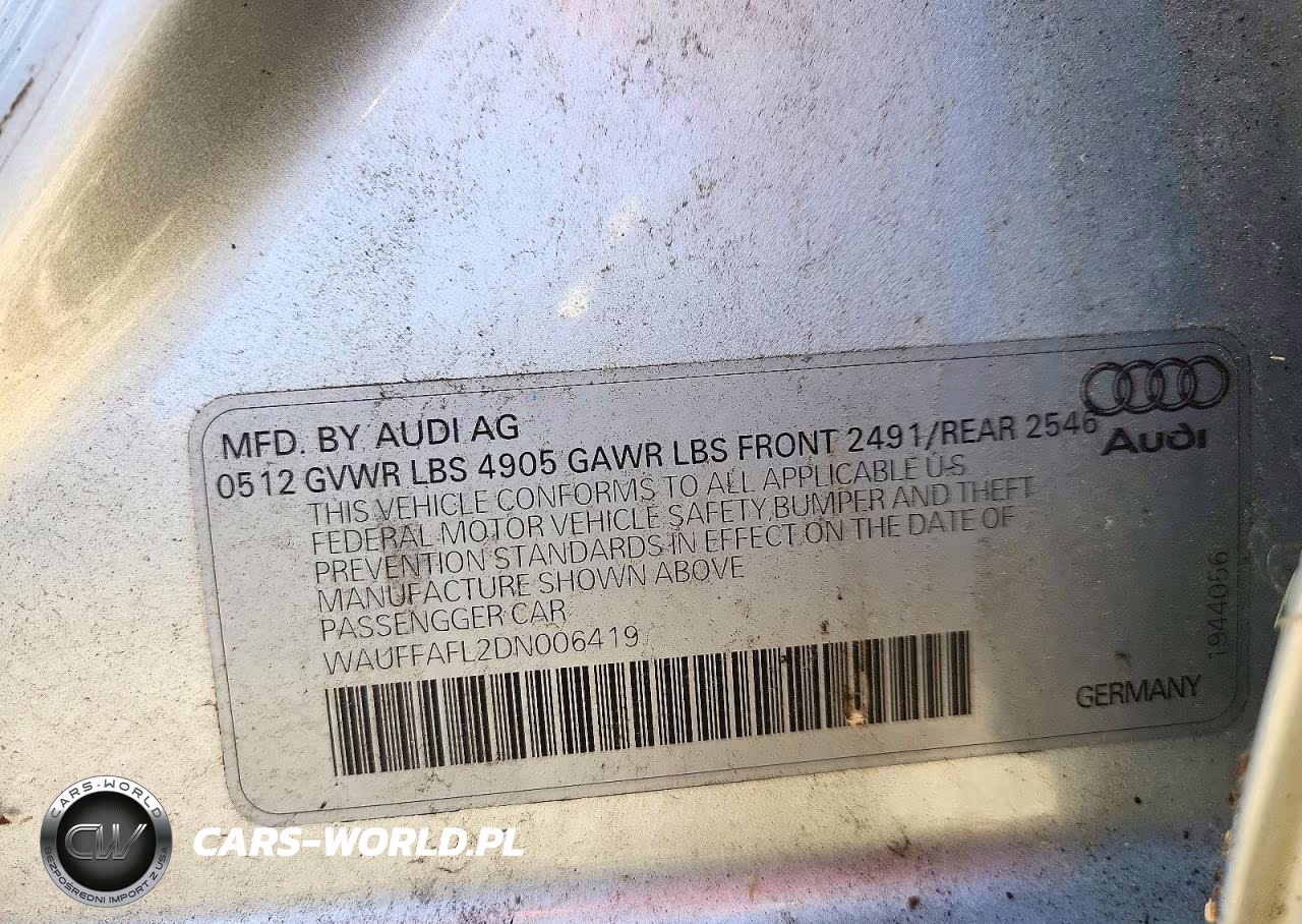 2013 Audi A4 Premium Plus VIN:WAUFFAFL2DN006419 - 12