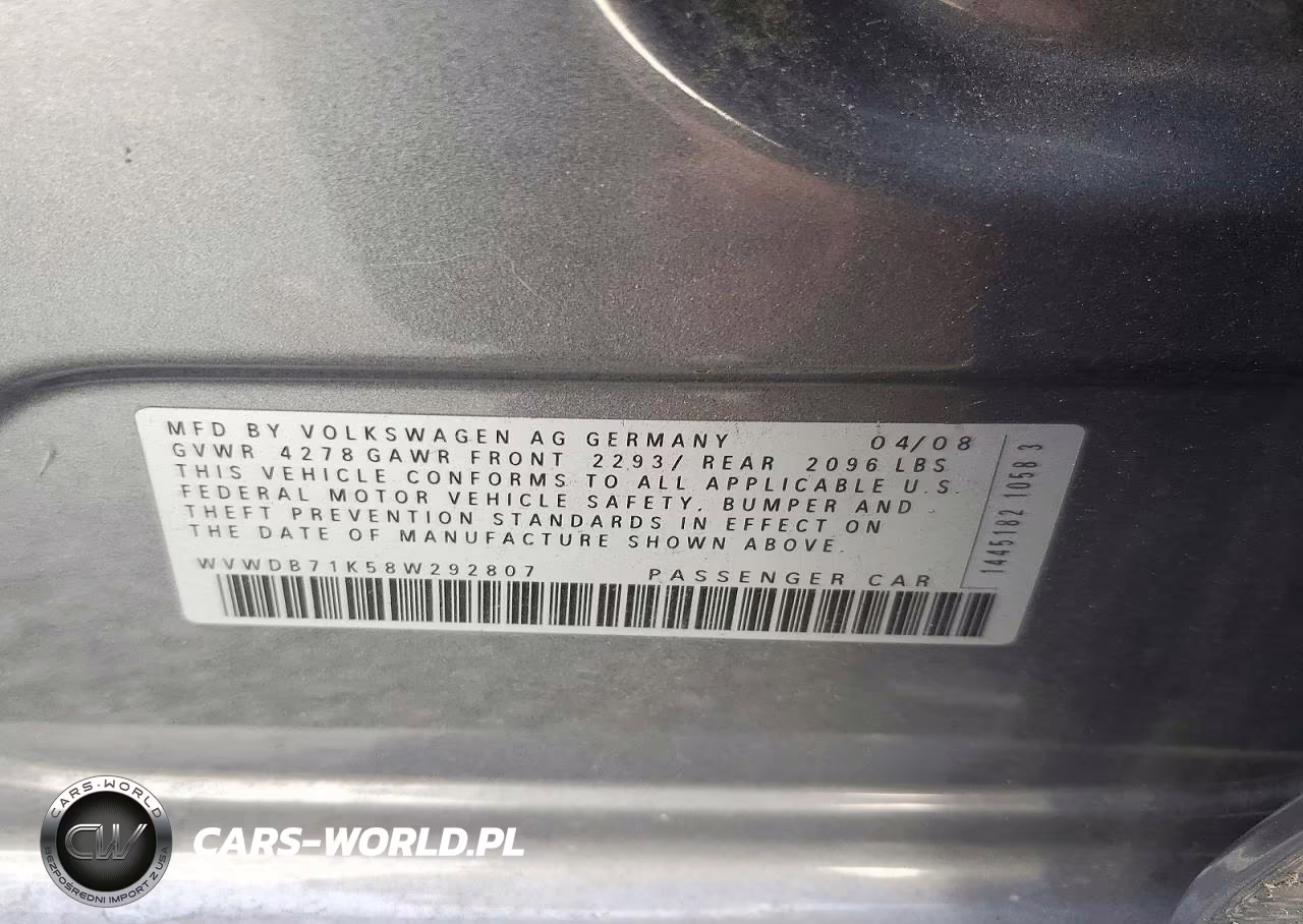 2008 Volkswagen Rabbit VIN:WVWDB71K58W292807 - 13