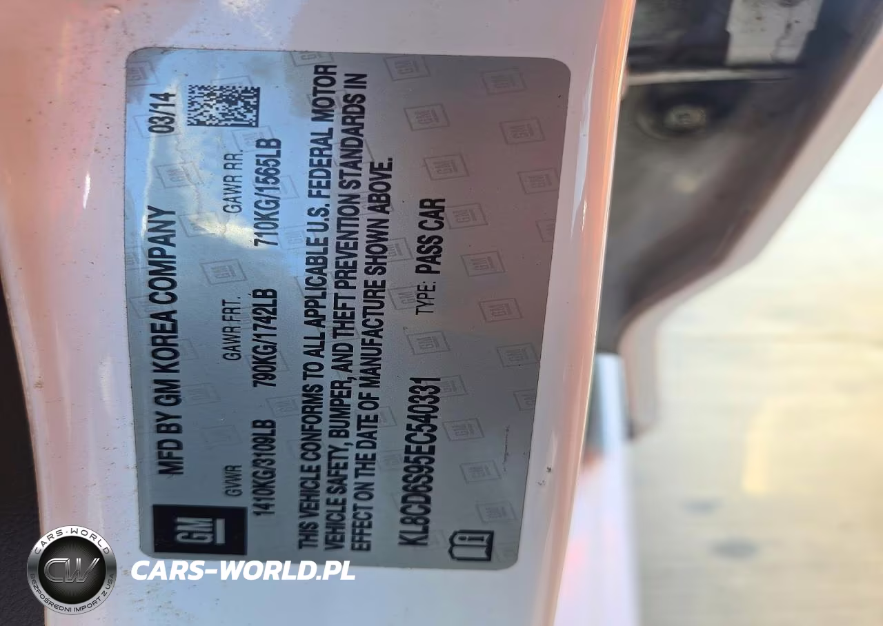 2014 Chevrolet Spark 1Lt VIN:KL8CD6S95EC540331 - 12