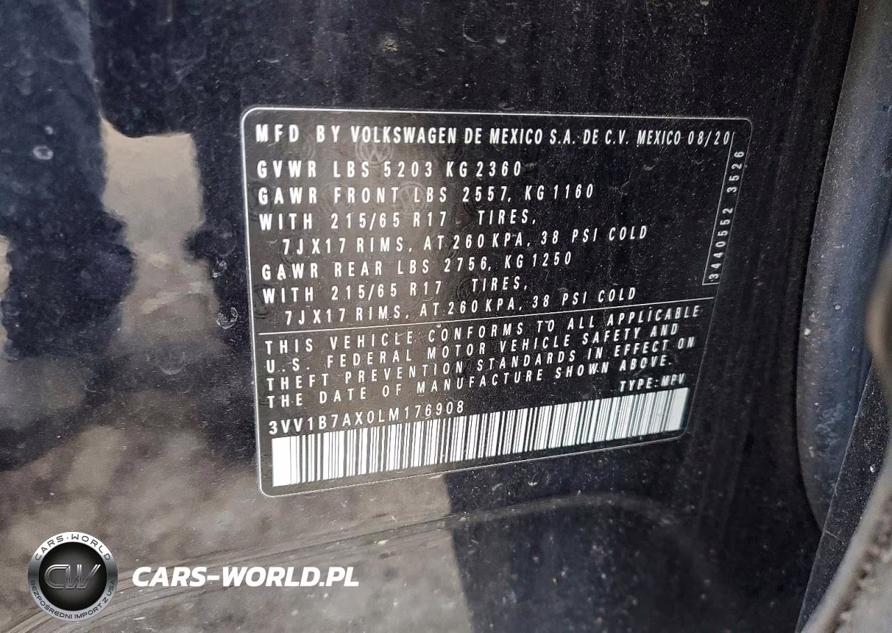 2020 Volkswagen Tiguan S VIN:3VV1B7AX0LM176908 - 13