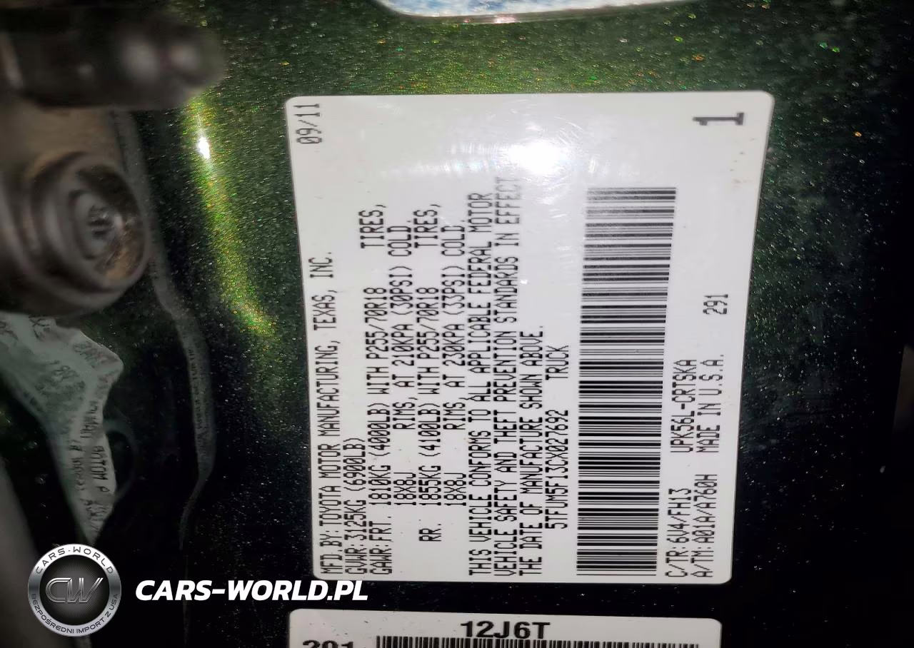 2012 Toyota Tundra Double Cab Sr5 VIN:5TFUM5F13CX027692 - 12