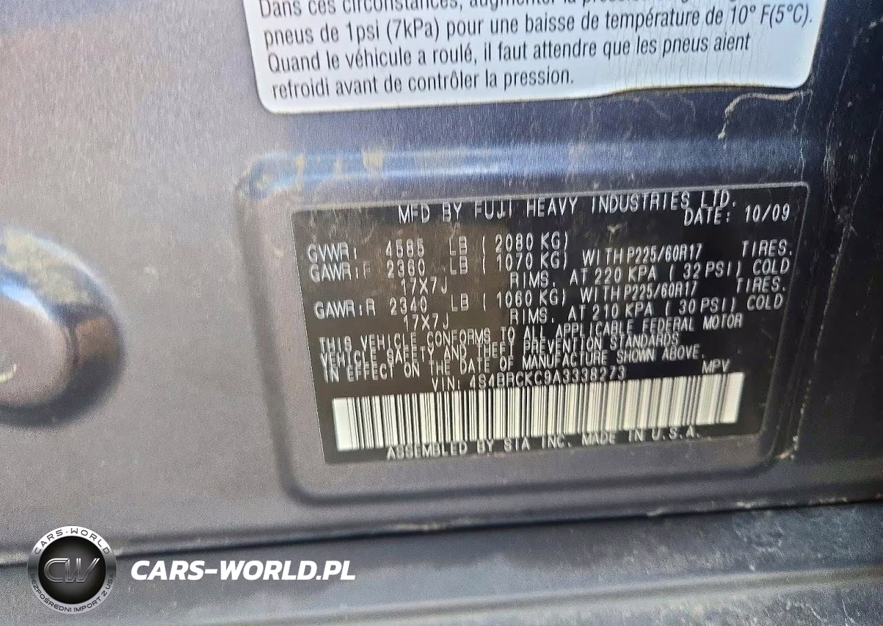 2010 Subaru Outback 2.5I Limited VIN:4S4BRCKC9A3338273 - 12