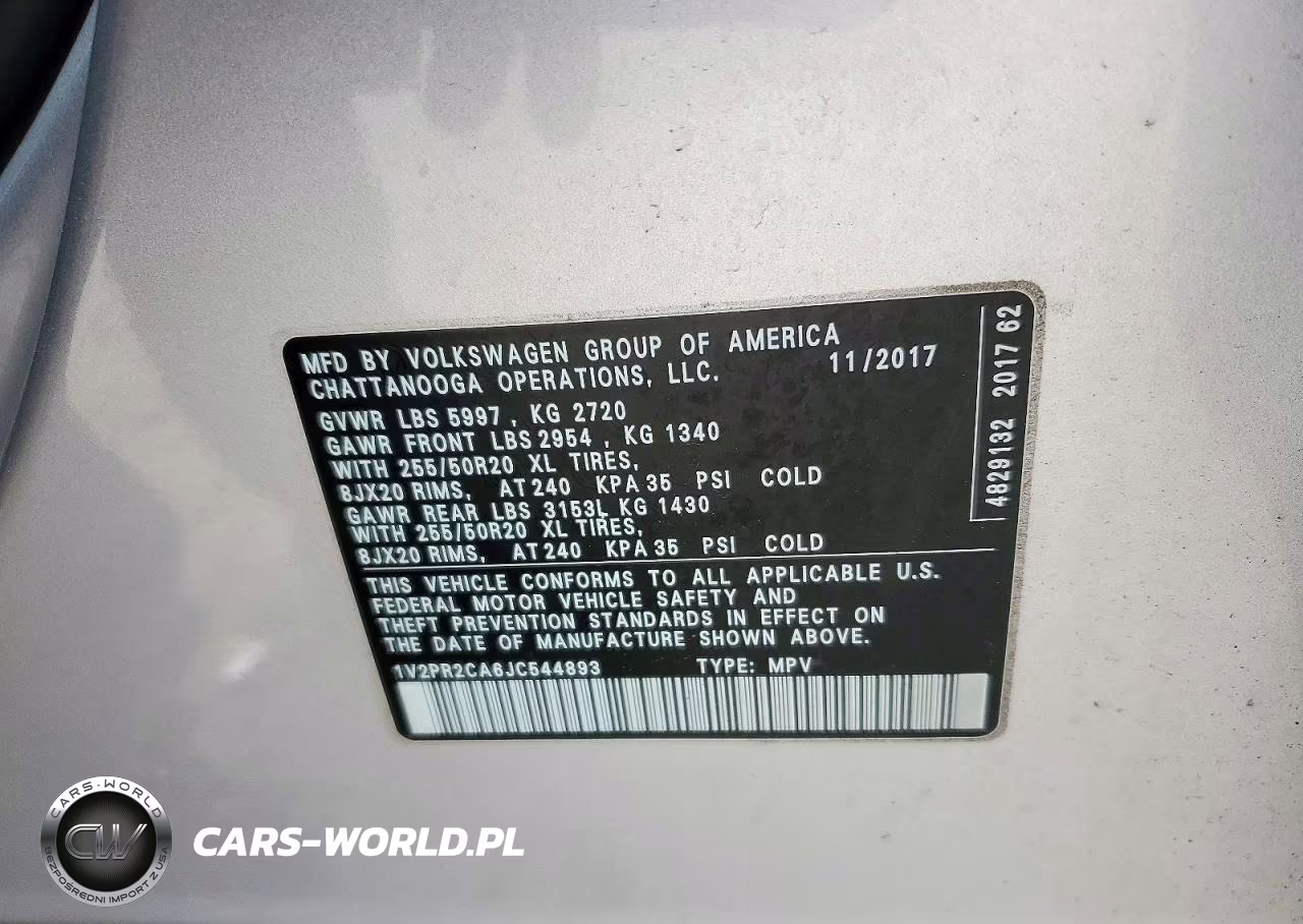 2018 Volkswagen Atlas Se VIN:1V2PR2CA6JC544893 - 13