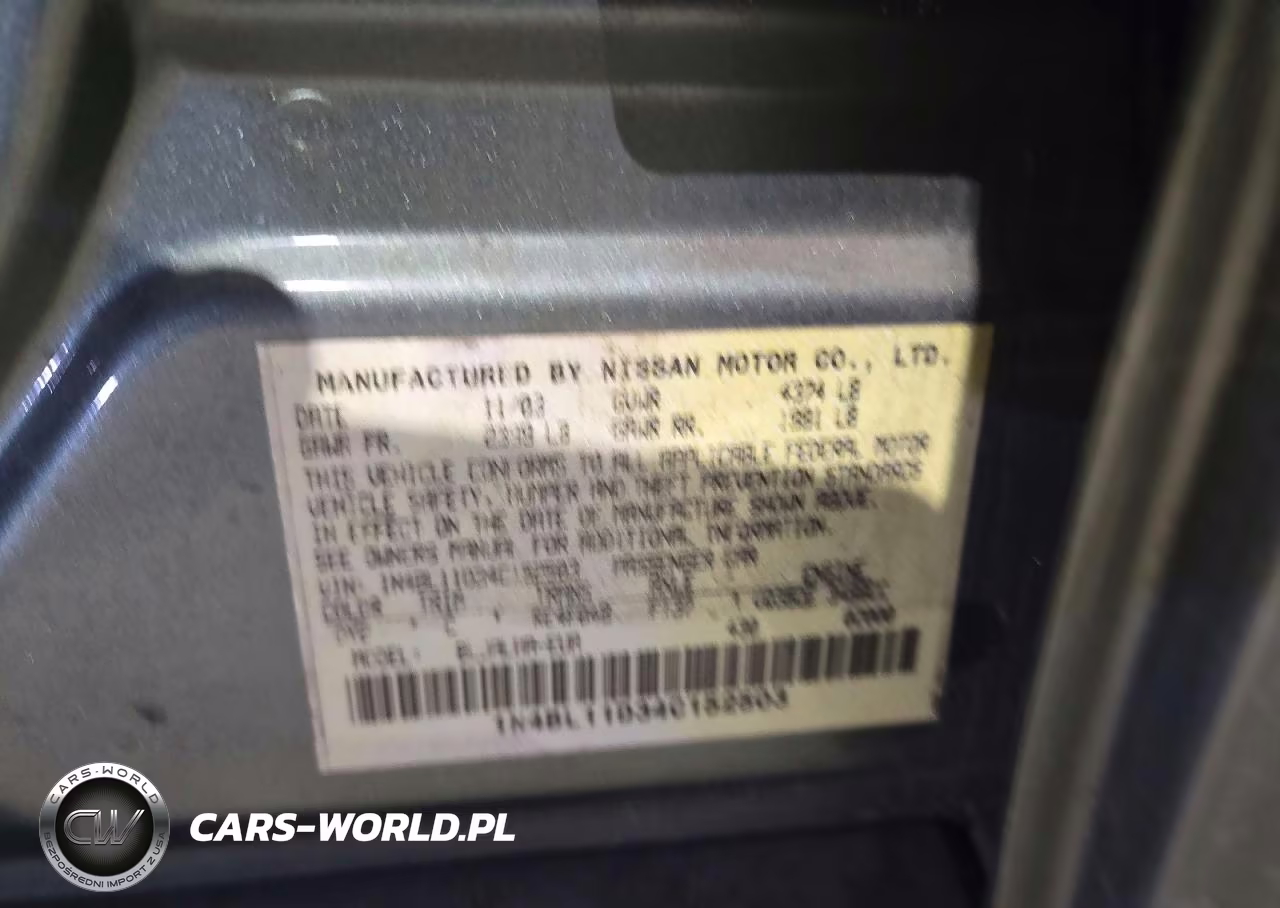 2004 Nissan Altima 3.5 Se VIN:1N4BL11D34C152503 - 12
