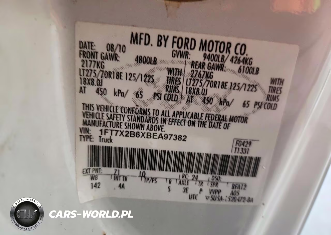 2011 Ford F250 Super Duty VIN:1FT7X2B6XBEA97382 - 12
