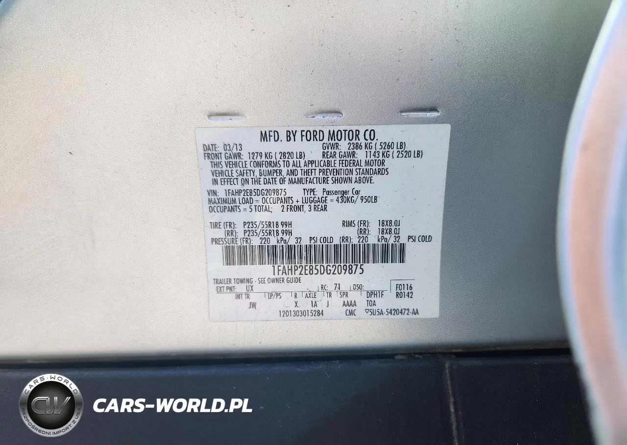 2013 Ford Taurus Sel VIN:1FAHP2E85DG209875 - 11