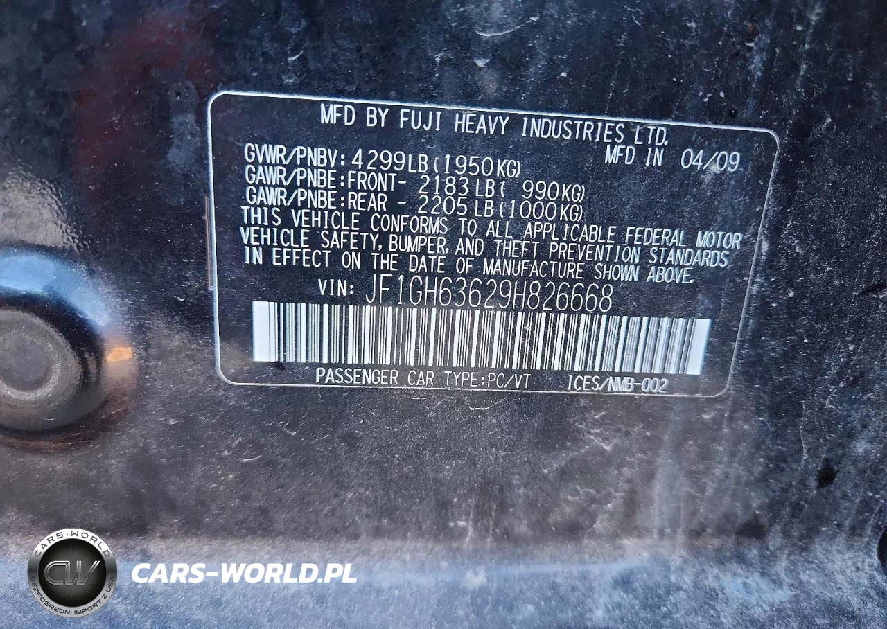 2009 Subaru Impreza Outback Sport VIN:JF1GH63629H826668 - 12