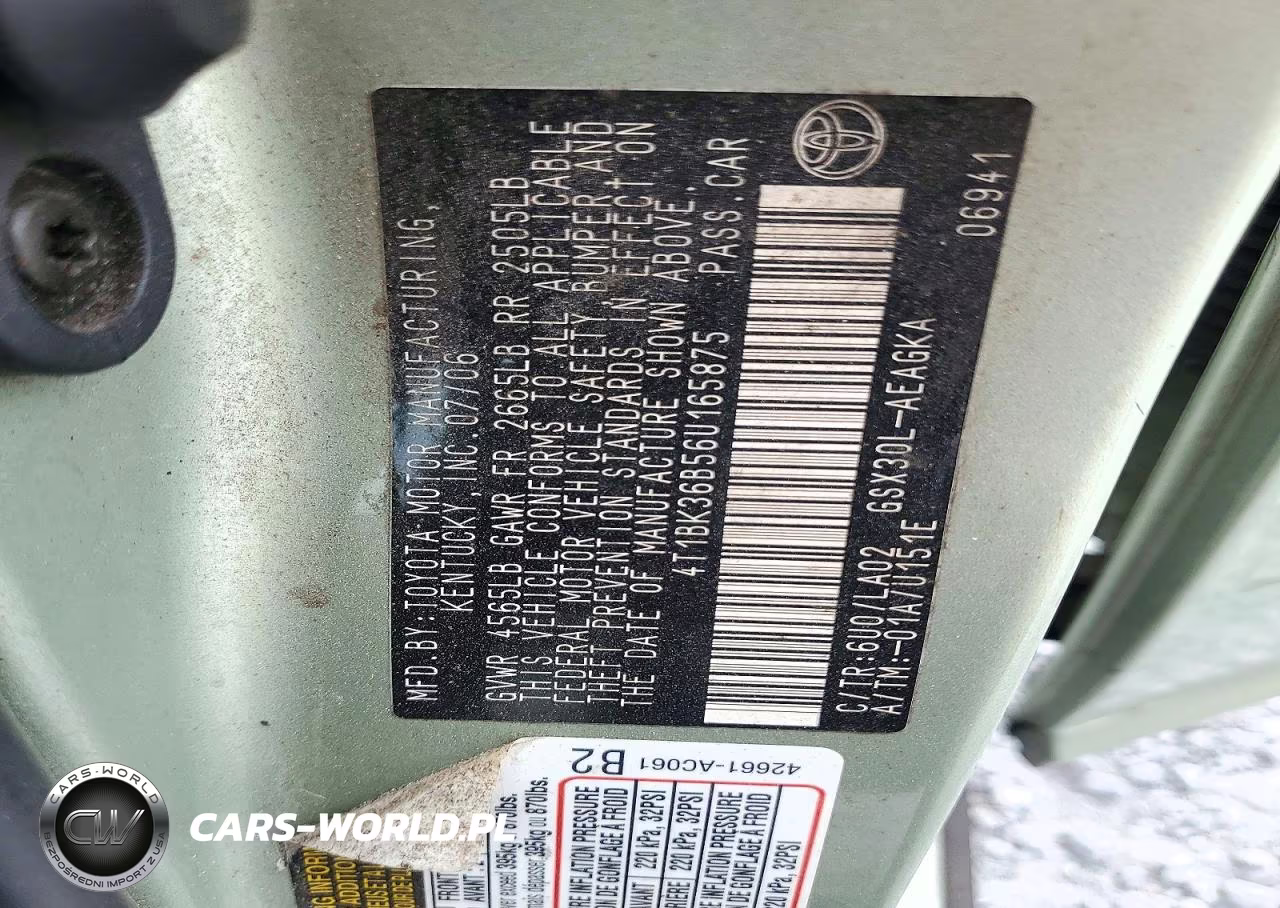 2006 Toyota Avalon Xls VIN:4T1BK36B56U165875 - 12