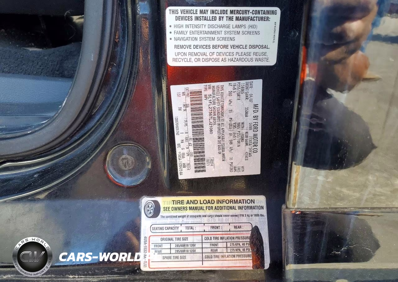 2007 Lincoln Navigator L VIN:5L1FL27567LJ21080 - 13