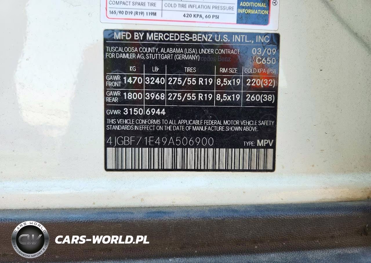 2009 Mercedes-Benz Gl 450 4Matic VIN:4JGBF71E49A506900 - 13
