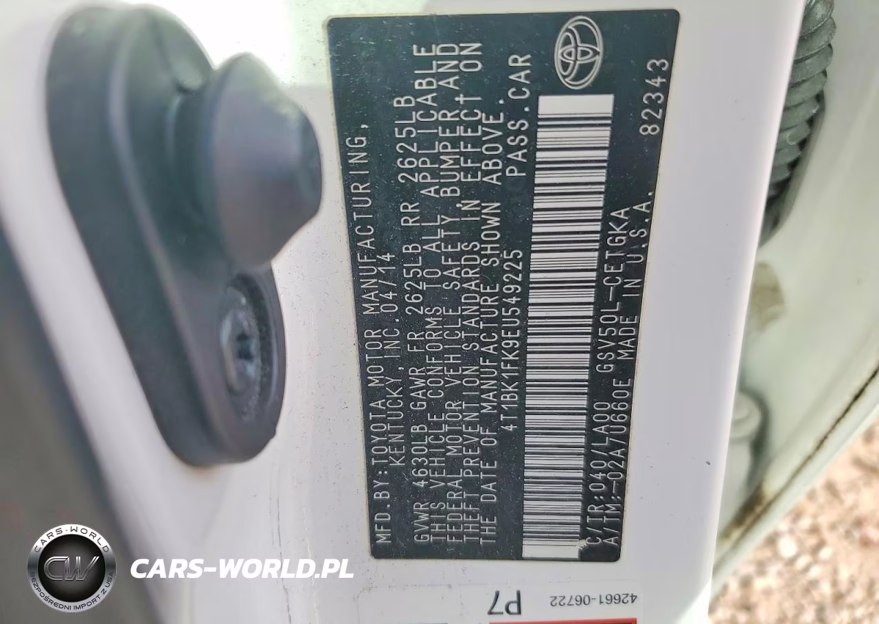 2014 Toyota Camry Se VIN:4T1BK1FK9EU549225 - 12