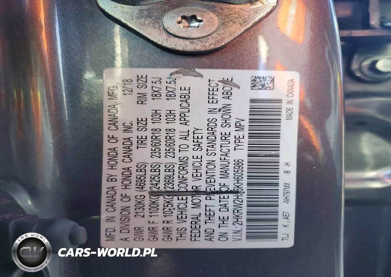2019 Honda Cr-V Ex VIN:2HKRW2H56KH605986 - 14