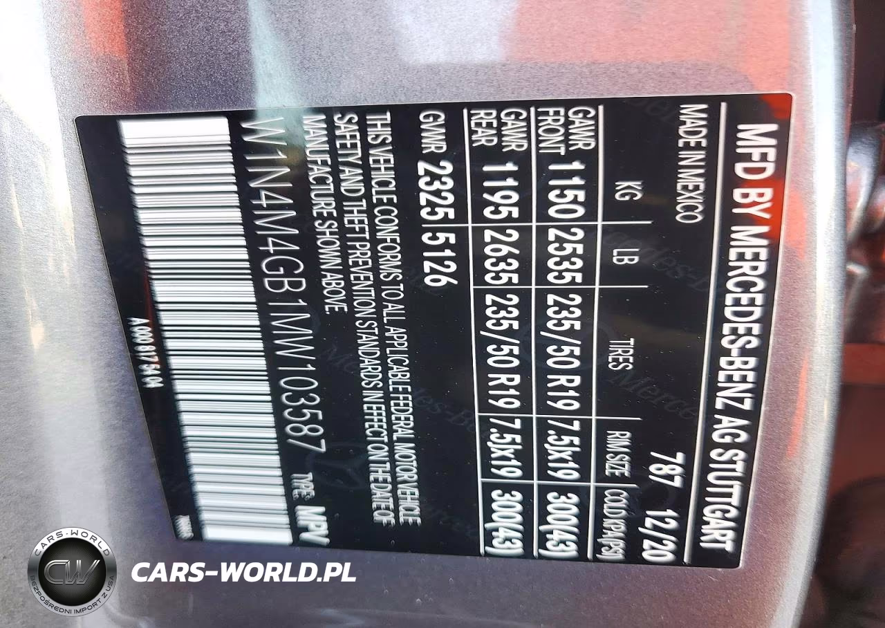 2021 Mercedes-Benz Glb 250 VIN:W1N4M4GB1MW103587 - 13