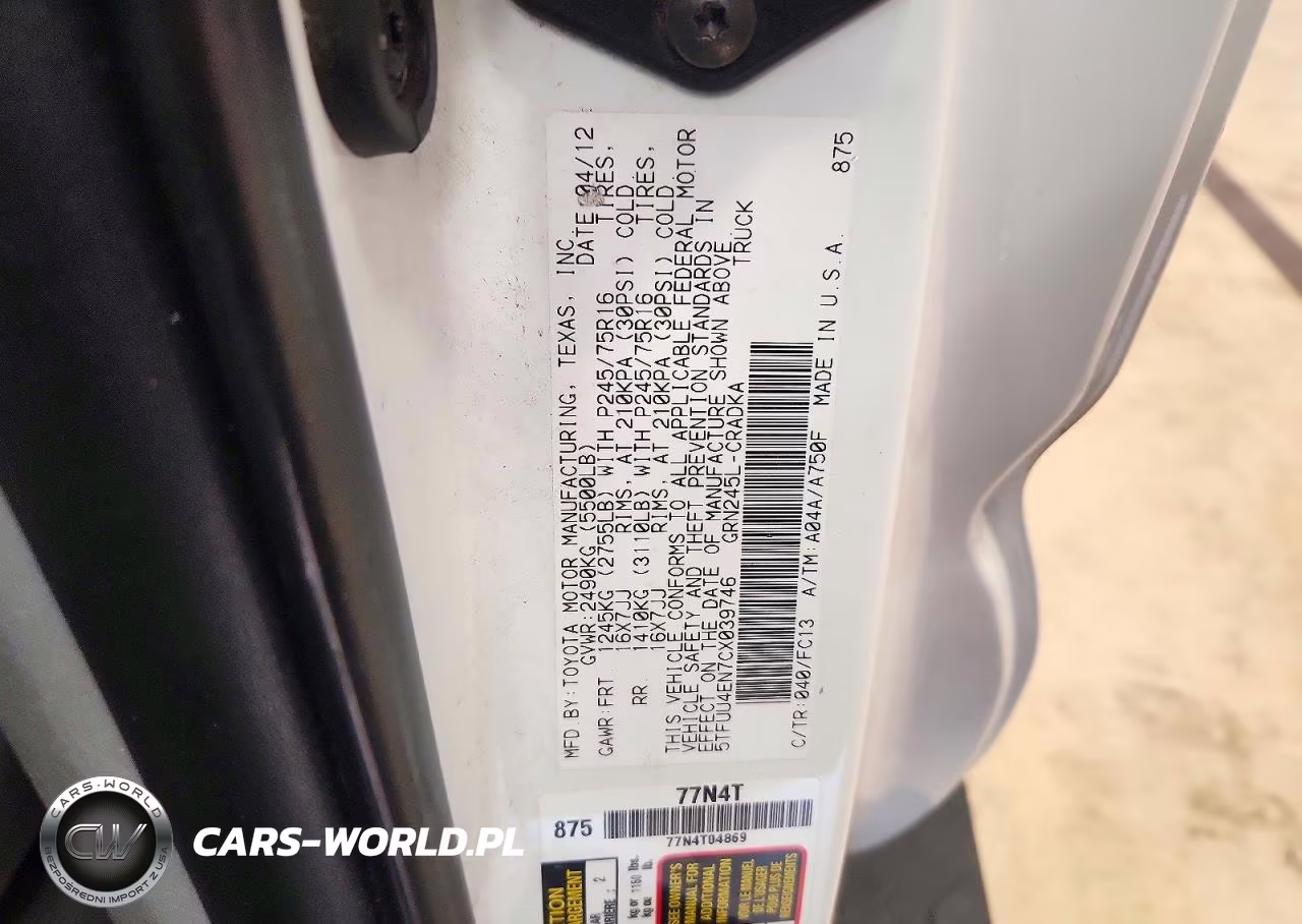 2012 Toyota Tacoma V6 VIN:5TFUU4EN7CX039746 - 12