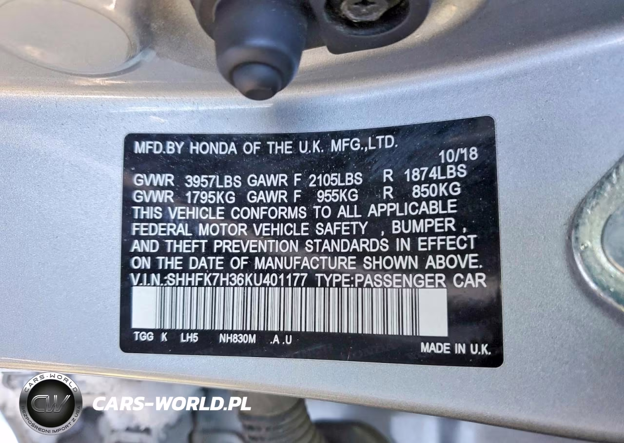 2019 Honda Civic Lx VIN:SHHFK7H36KU401177 - 12