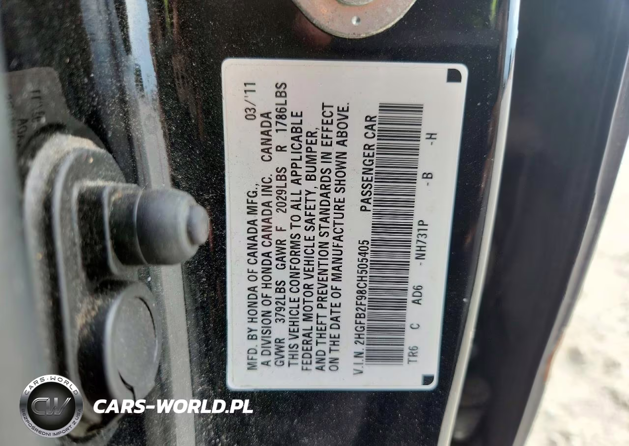 2012 Honda Civic Exl VIN:2HGFB2F98CH505405 - 12
