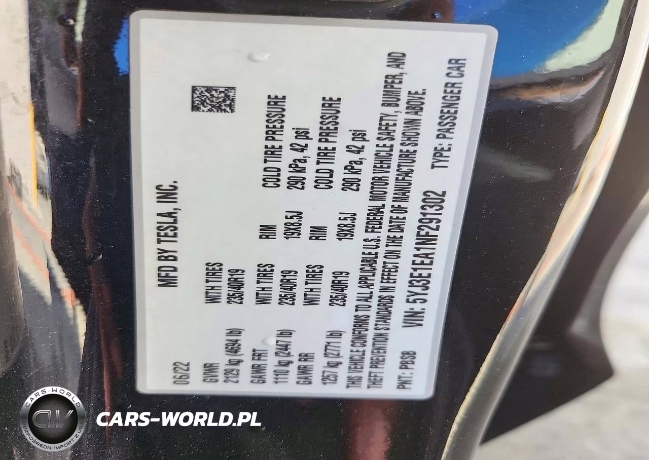 2022 Tesla Model 3 VIN:5YJ3E1EA1NF291302 - 12