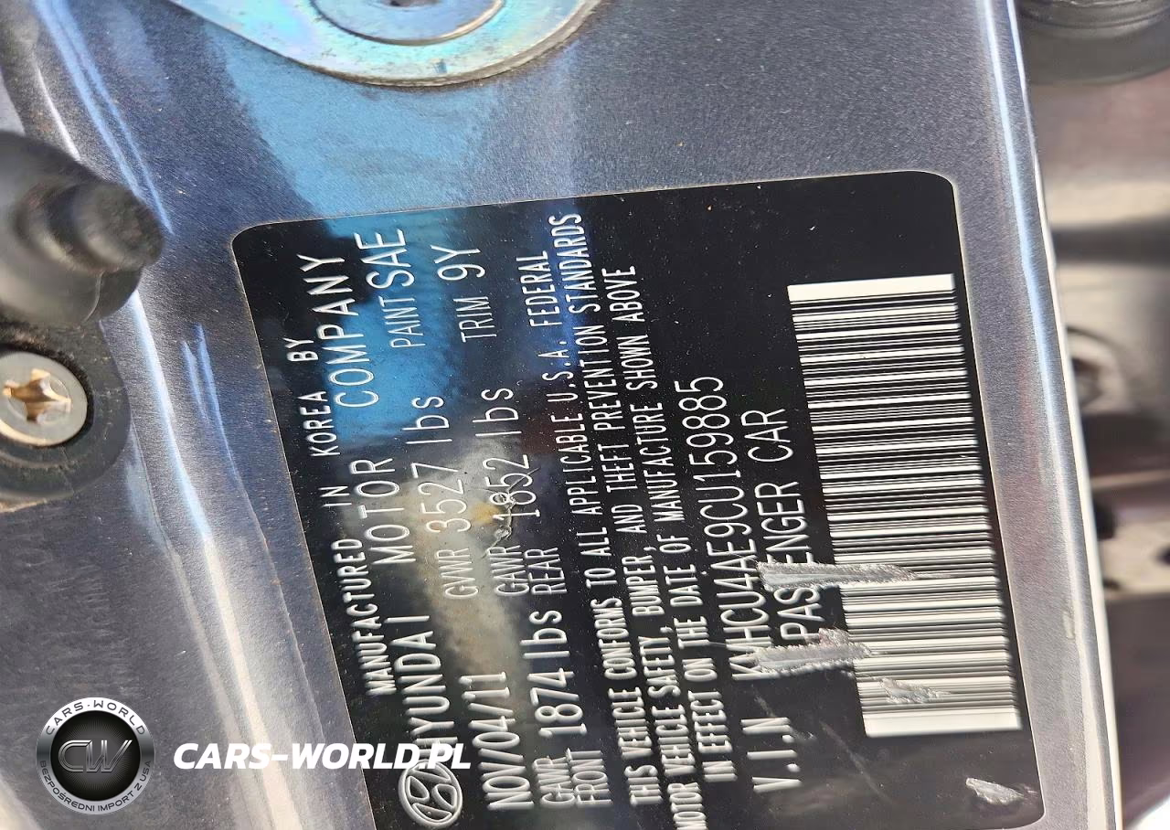2012 Hyundai Accent Gls VIN:KMHCU4AE9CU159885 - 12