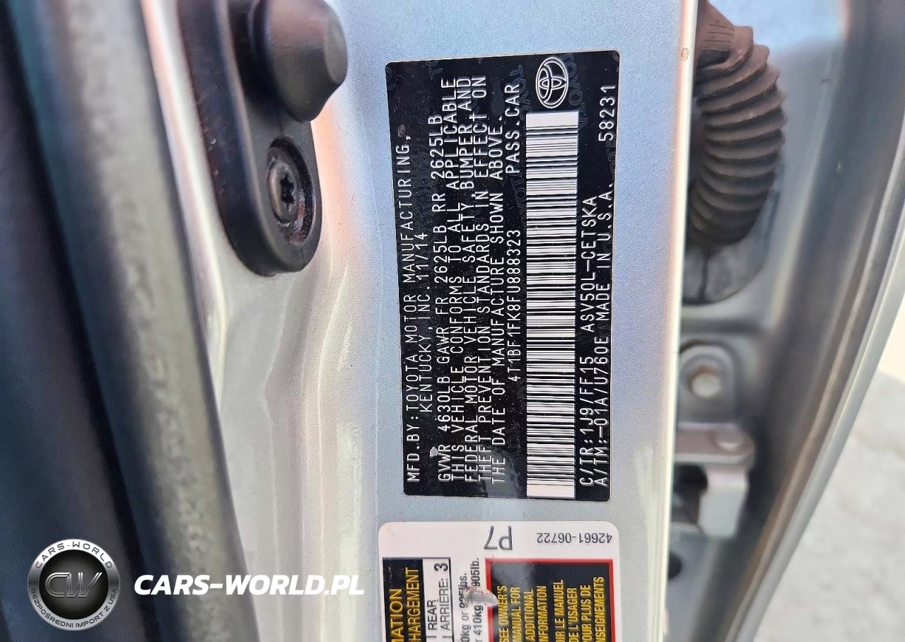 2015 Toyota Camry Se VIN:4T1BF1FK8FU888323 - 12