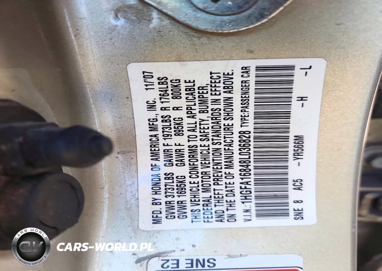 2008 Honda Civic Ex VIN:1HGFA16848L036828 - 12