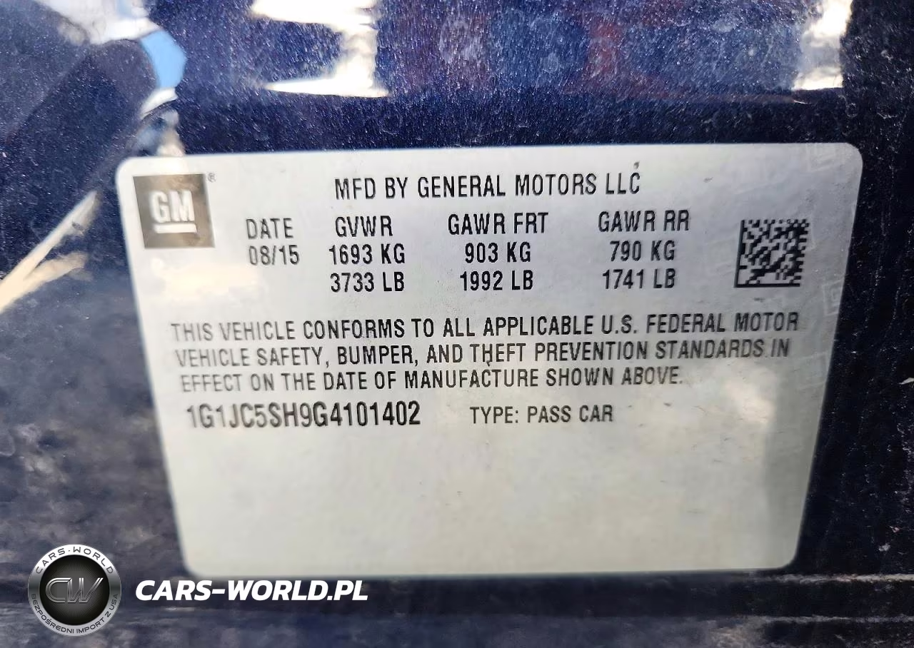 2016 Chevrolet Sonic Lt VIN:1G1JC5SH9G4101402 - 12