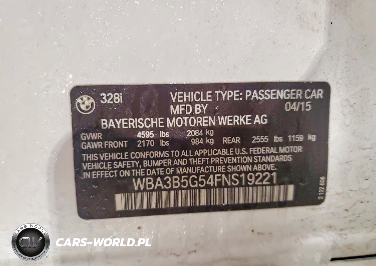 2015 BMW 320 I Xdri VIN:WBA3B5G54FNS19221 - 13