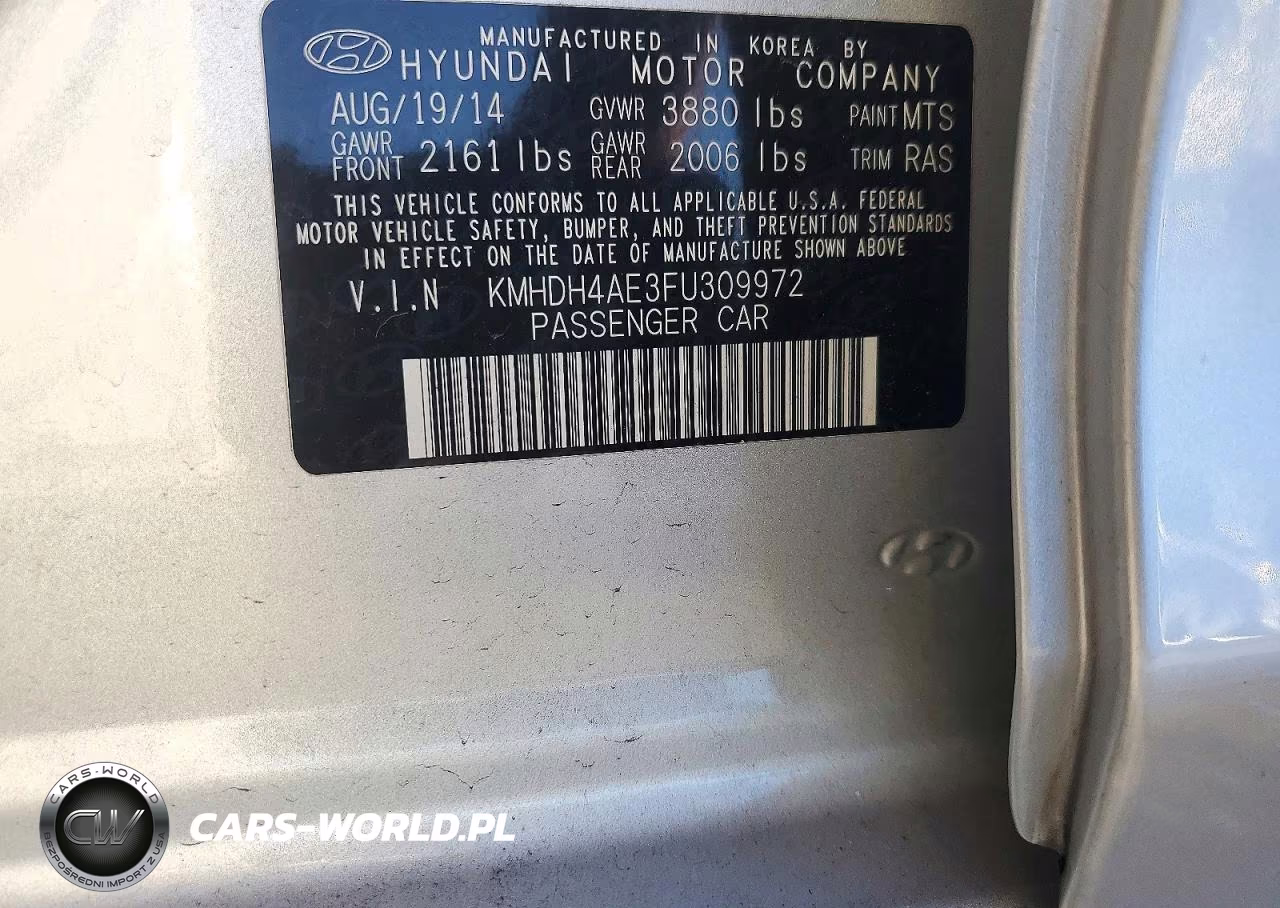 2015 Hyundai Elantra Se VIN:KMHDH4AE3FU309972 - 12