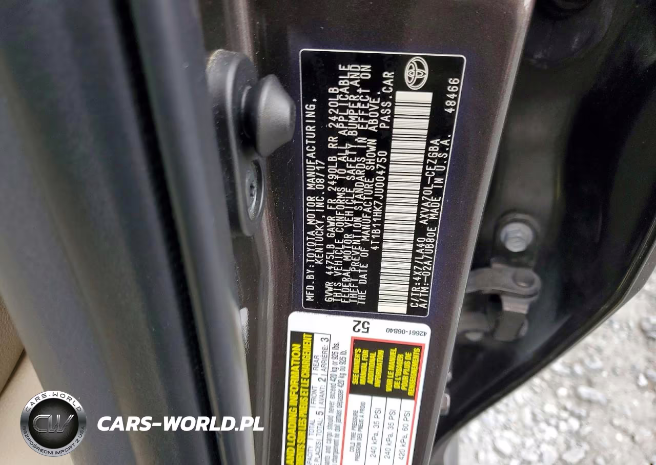 2018 Toyota Camry L VIN:4T1B11HK7JU004750 - 12