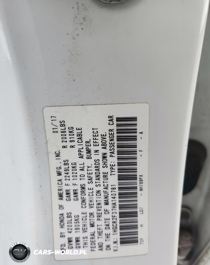 2017 Honda Accord Lx VIN:1HGCR2F37HA140781 - 12