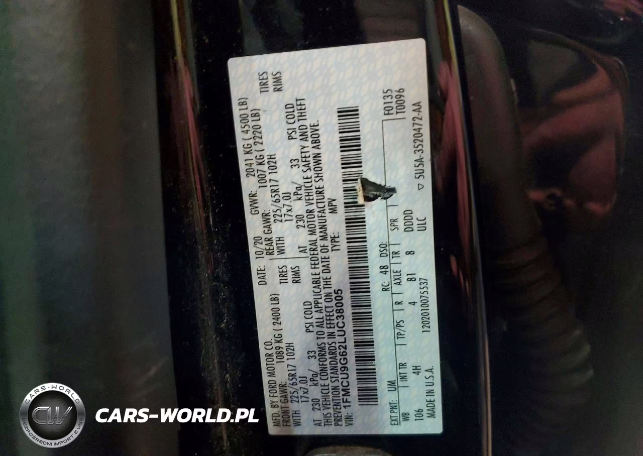 2020 Ford Escape Se VIN:1FMCU9G62LUC38005 - 13