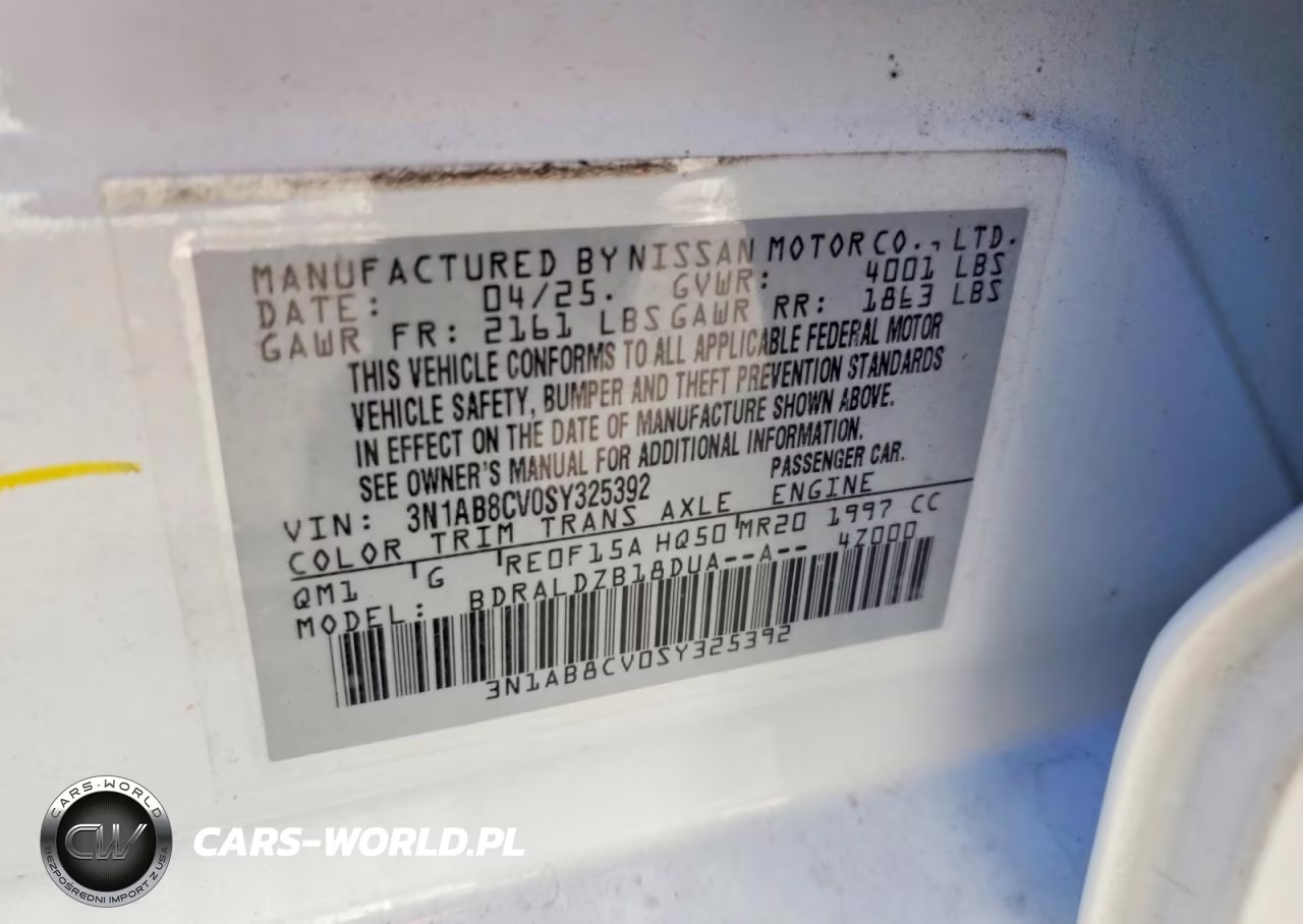 2025 Nissan Sentra Sv VIN:3N1AB8CV0SY325392 - 13