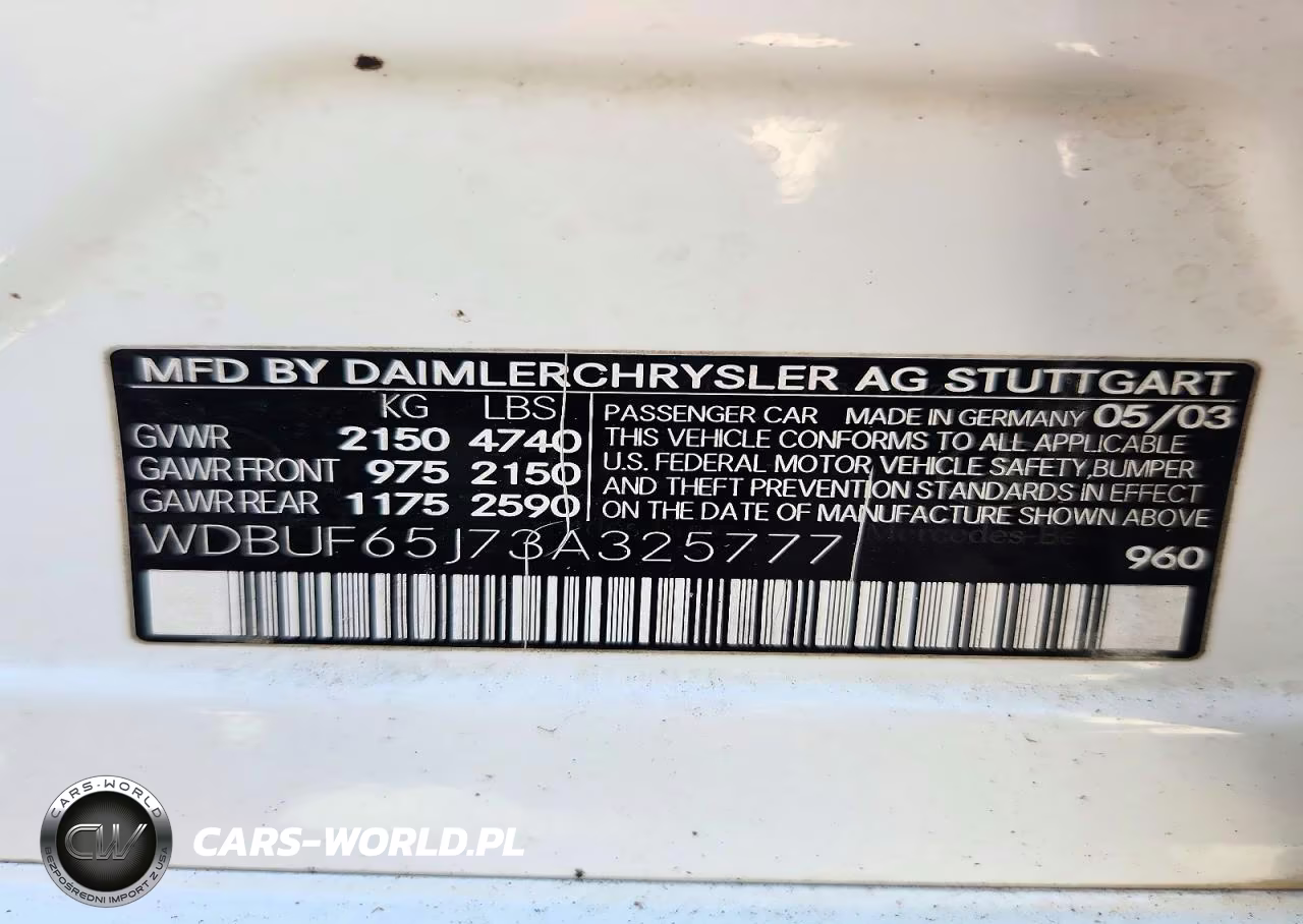 2003 Mercedes-Benz E 320 VIN:WDBUF65J73A325777 - 12