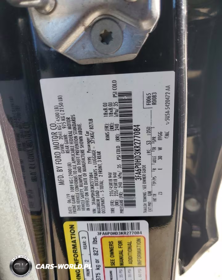 2019 Ford Fusion Se VIN:3FA6P0HD3KR277084 - 12