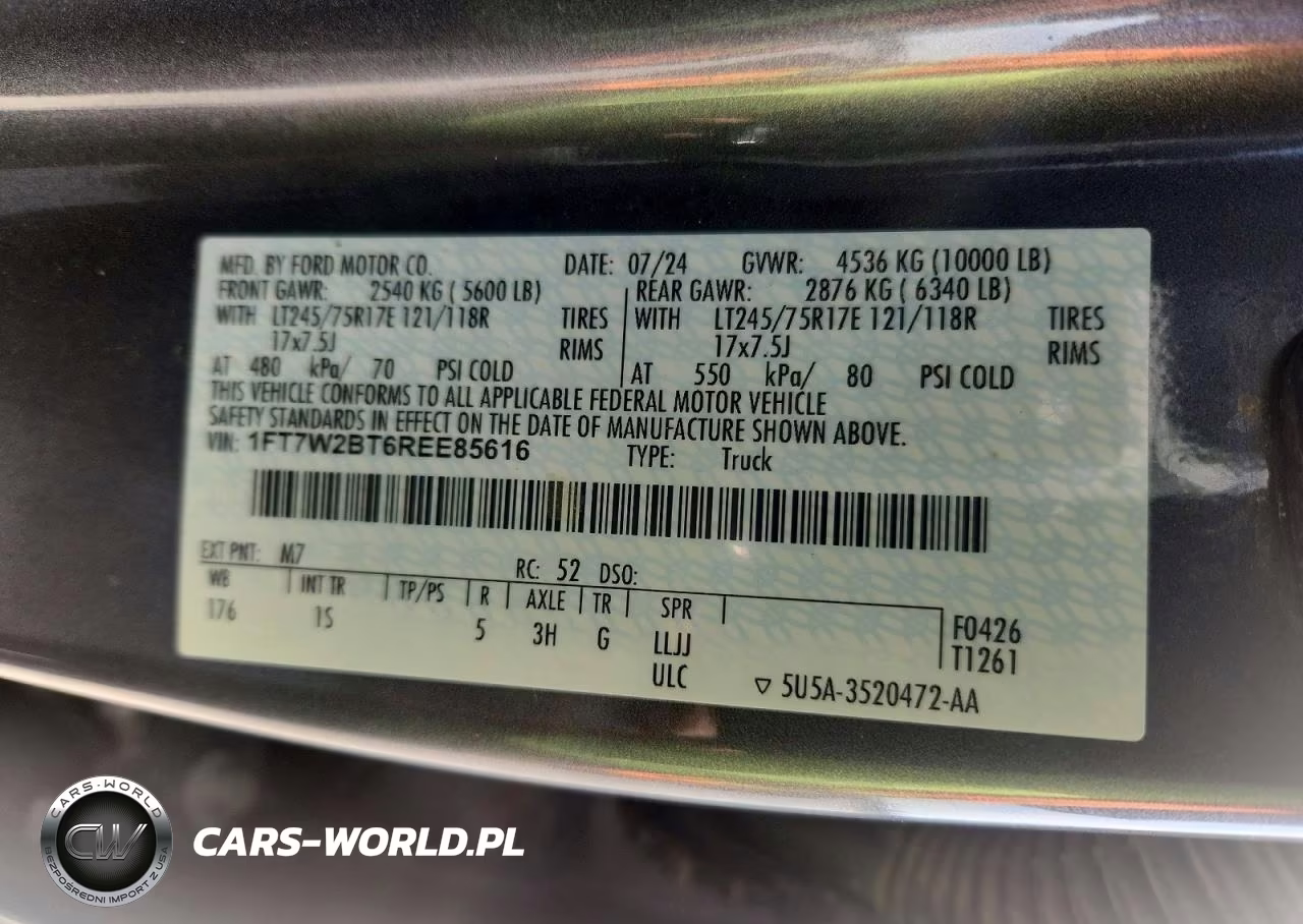 2024 Ford F250 Super Duty VIN:1FT7W2BT6REE85616 - 12