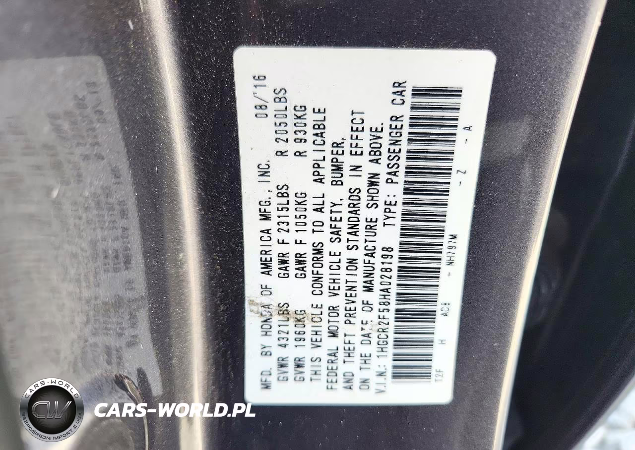 2017 Honda Accord Sport VIN:1HGCR2F58HA028198 - 12