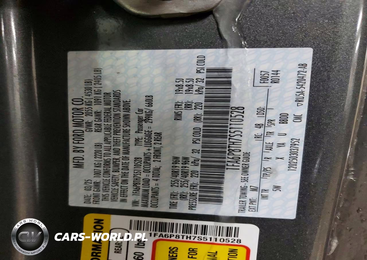 2025 Ford Mustang VIN:1FA6P8TH7S5110528 - 12