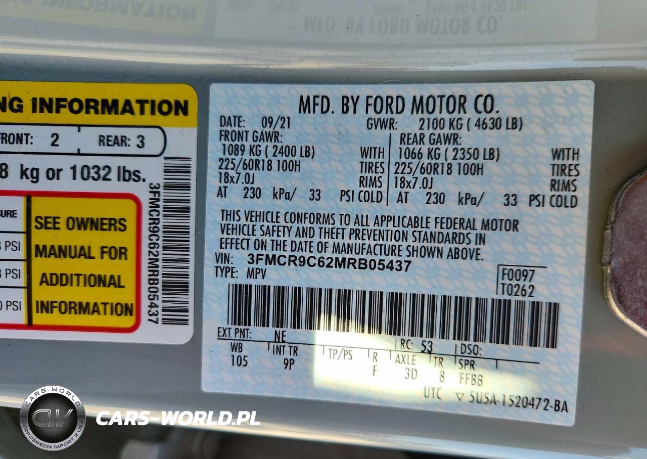 2021 Ford Bronco Sport Outer Banks VIN:3FMCR9C62MRB05437 - 13