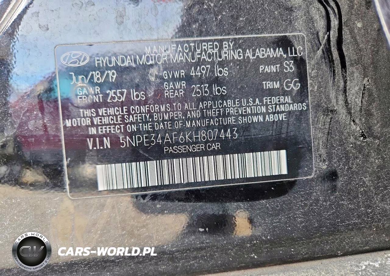 2019 Hyundai Sonata Sel VIN:5NPE34AF6KH807443 - 12