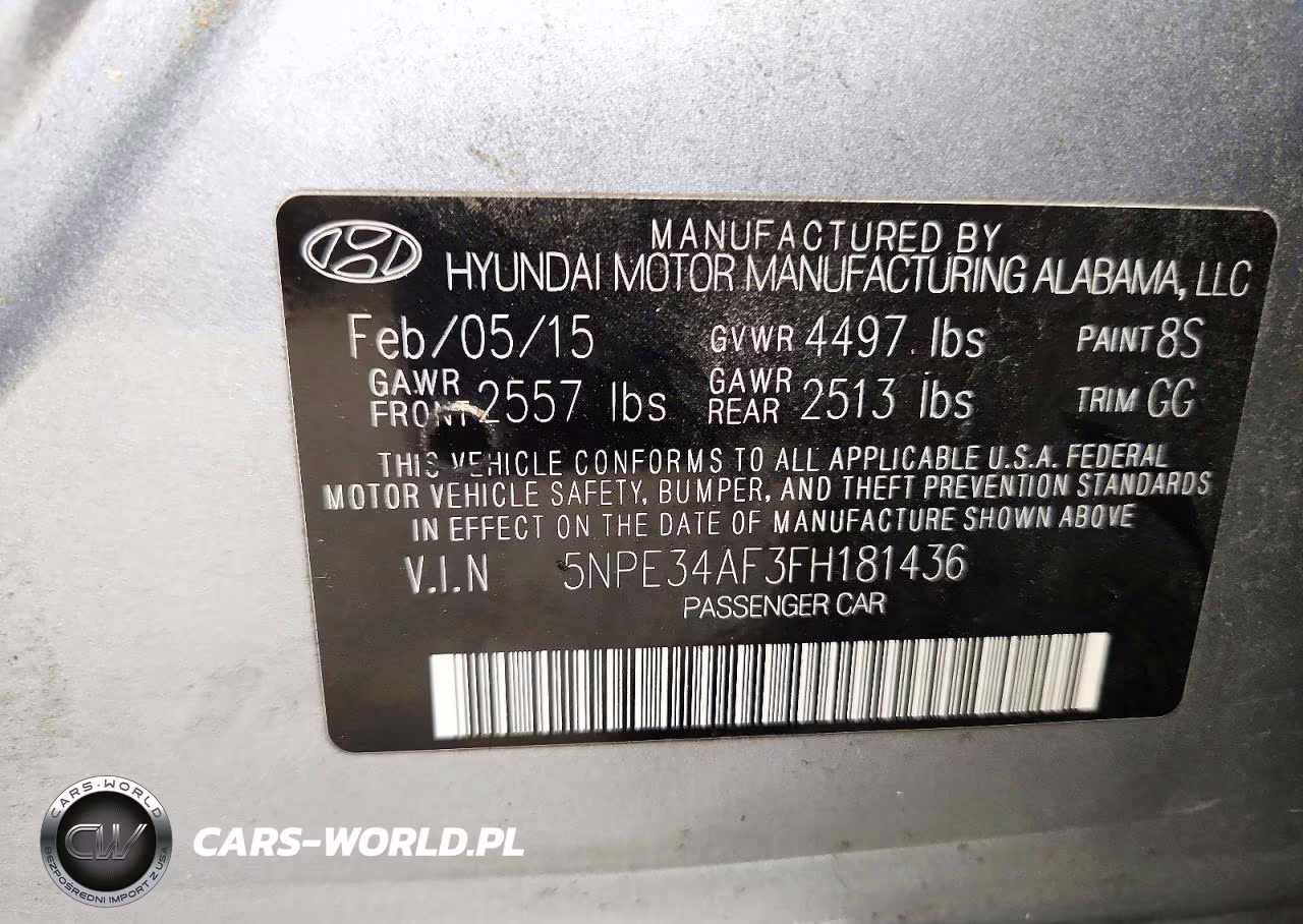 2015 Hyundai Sonata Limited VIN:5NPE34AF3FH181436 - 12