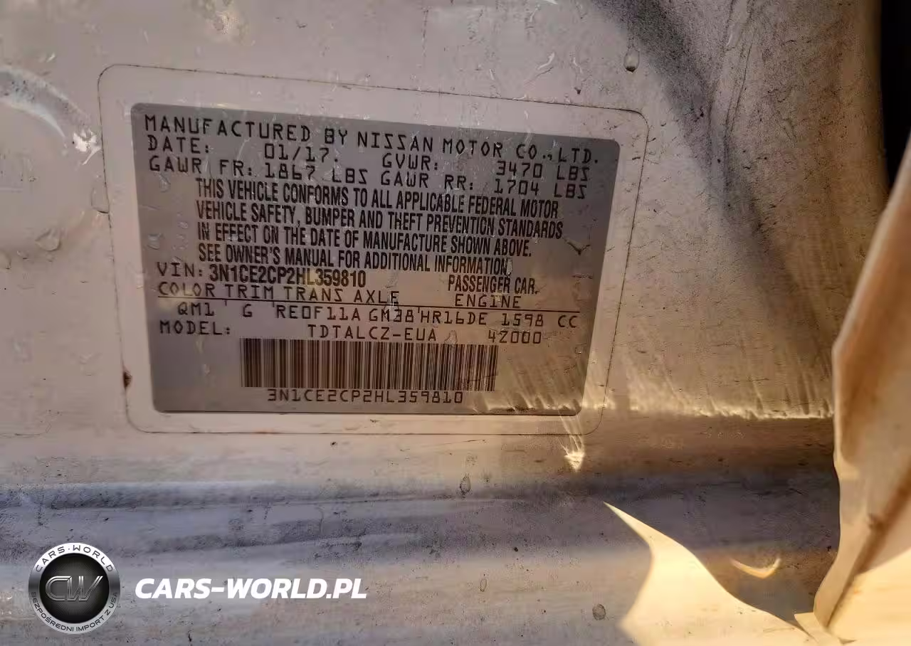 2017 Nissan Versa Note S VIN:3N1CE2CP2HL359810 - 12