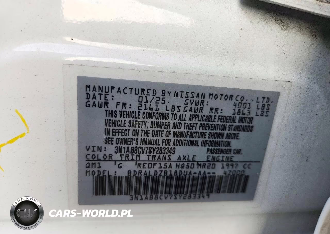 2025 Nissan Sentra Sv VIN:3N1AB8CV7SY283349 - 12