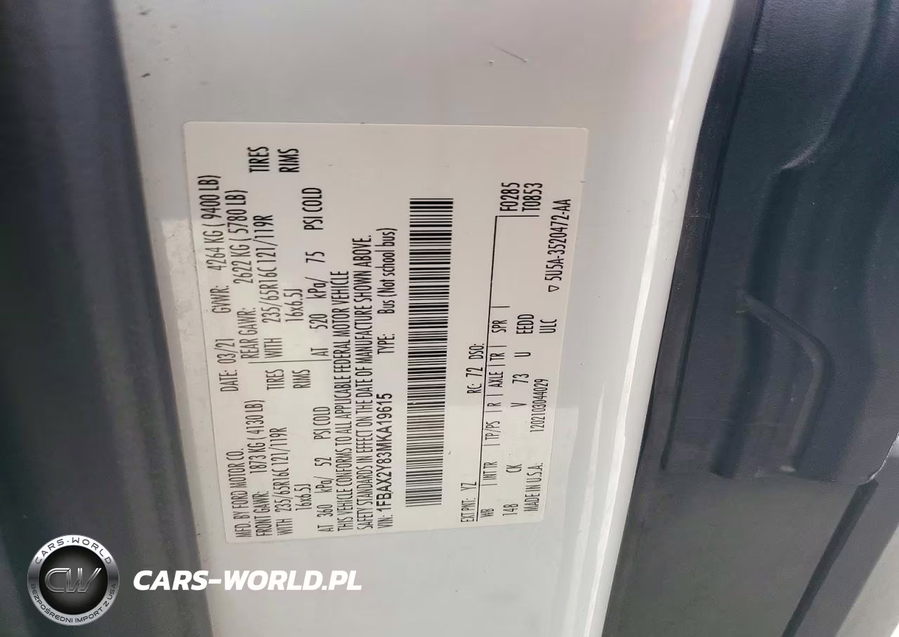 2021 Ford Transit T-350 VIN:1FBAX2Y83MKA19615 - 13