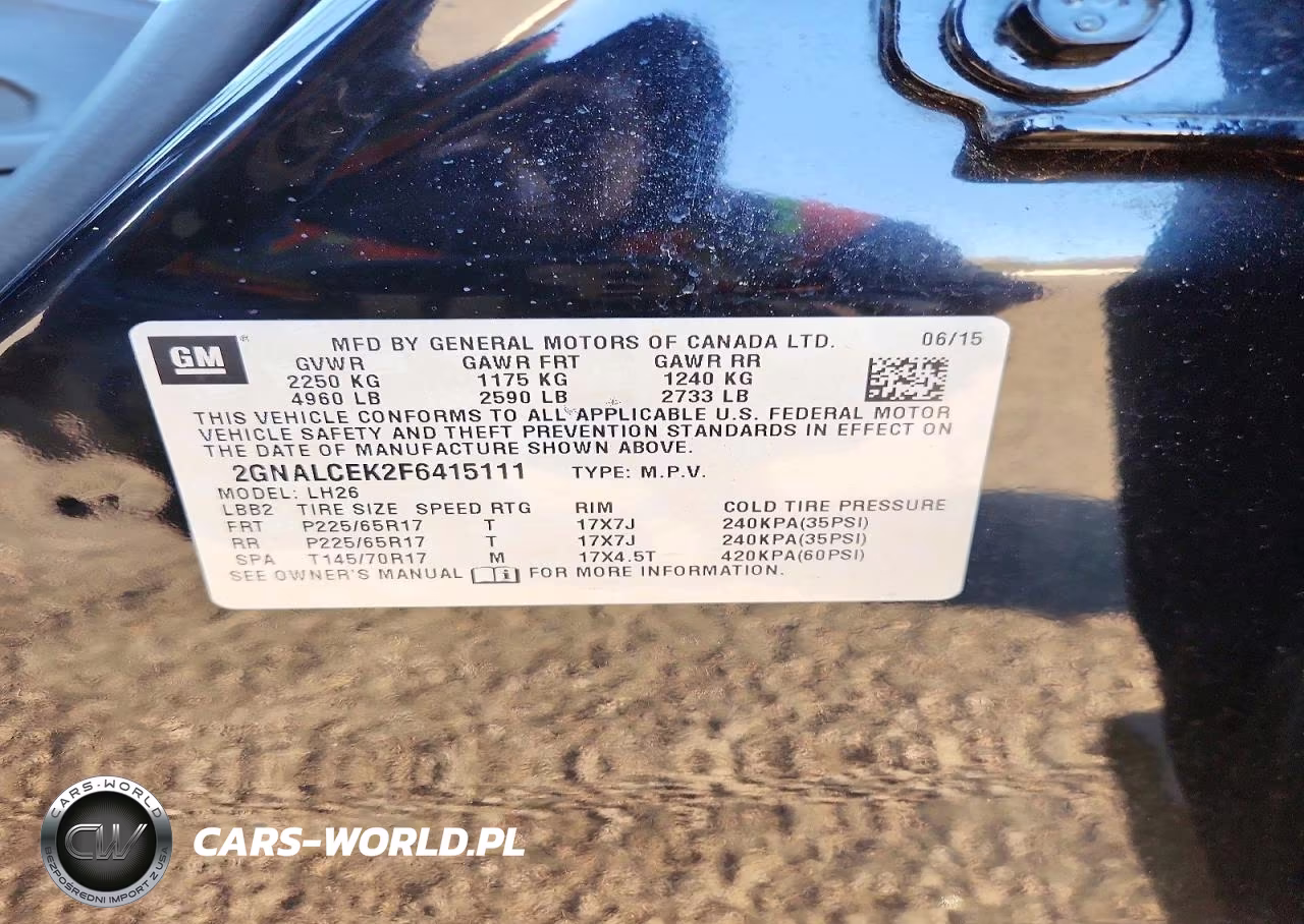 2015 Chevrolet Equinox Lt VIN:2GNALCEK2F6415111 - 13