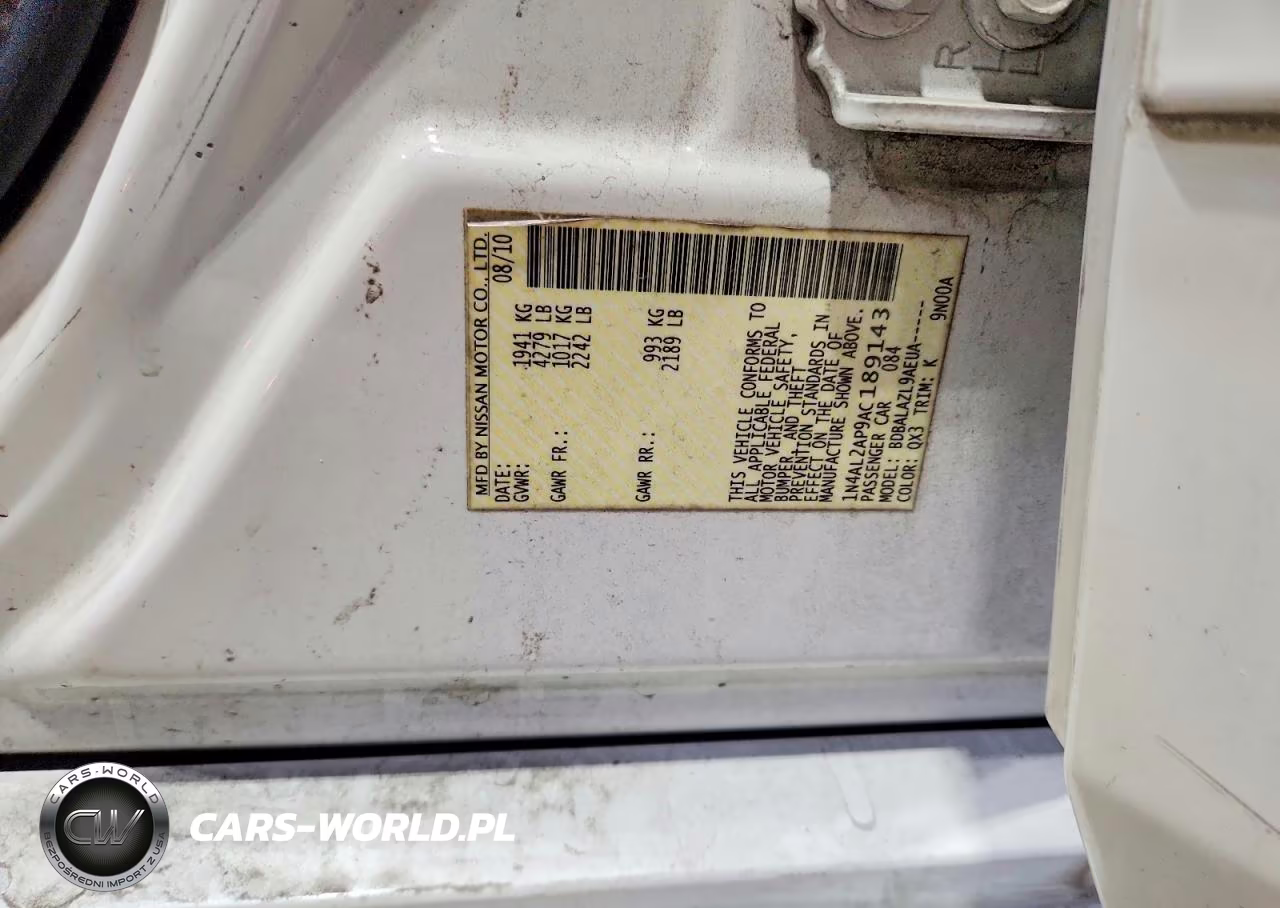 2010 Nissan Altima Base VIN:1N4AL2AP9AC189143 - 12